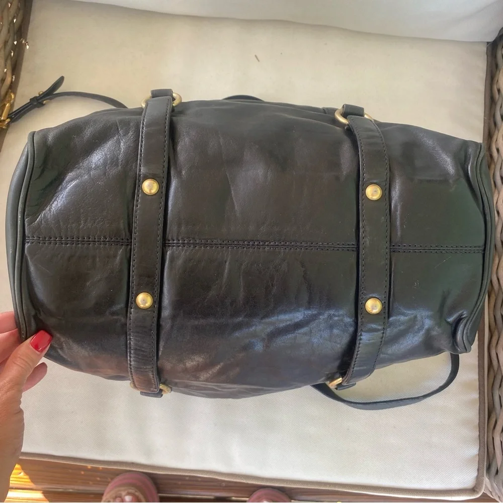 Miu Miu Vitello Bow Satchel in Black EUC - Picture 9 of 16